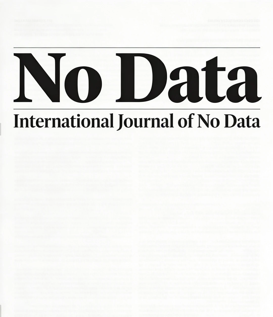 International Journal of No Data